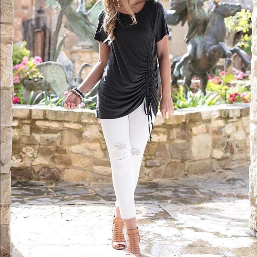 Grace & Lace White Zip Up Cropped Jeggings